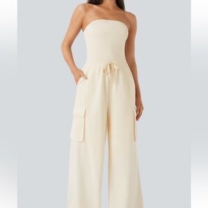 HALARA Elegant Cream Jumpsuit